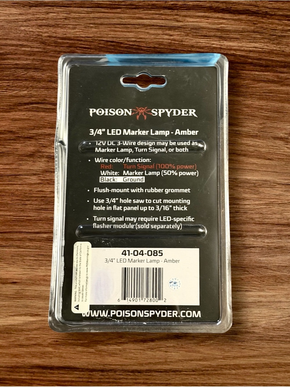 NIB Poison Spyder 3/4" LED Marker Lamp - Amber #41-04-085 - Picture 2 of 3